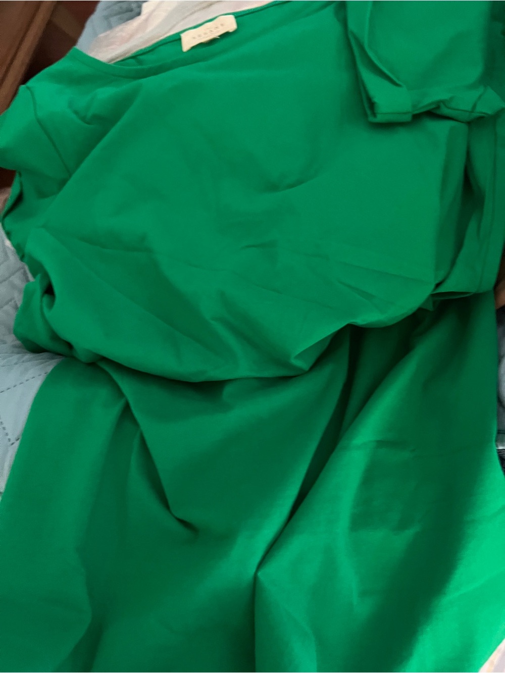 Sezane Green Midi Dress with Side Knot Detail - Picture 8 of 9